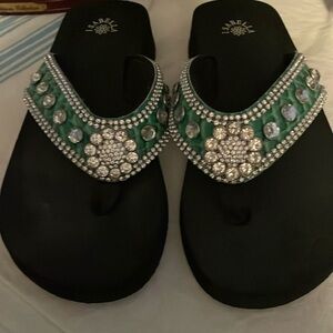 Worn only once! Sparkling dressy flip flops!